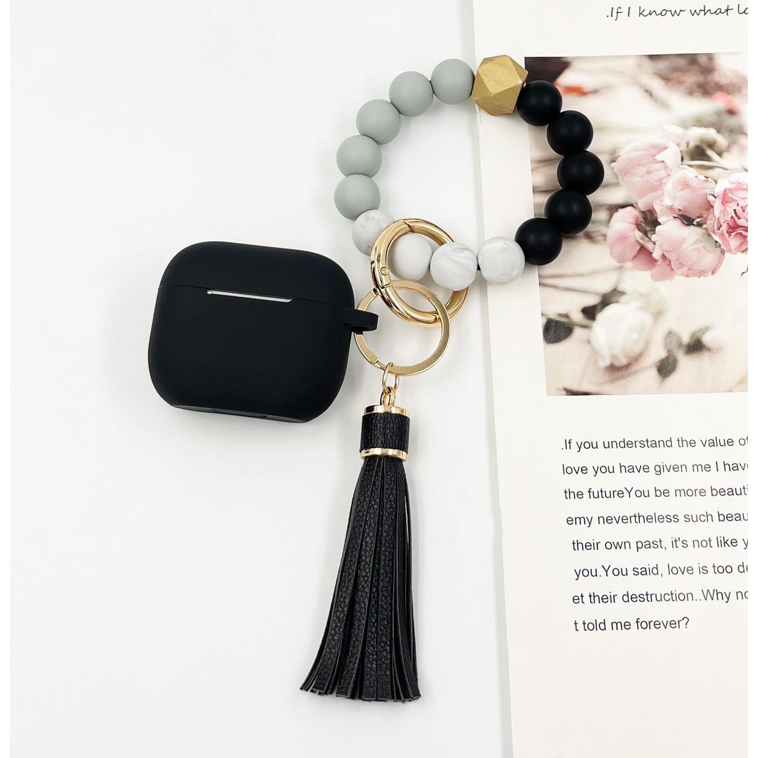 Funda de Silicona para AirPods 3 KOUJAON con Llavero Negro