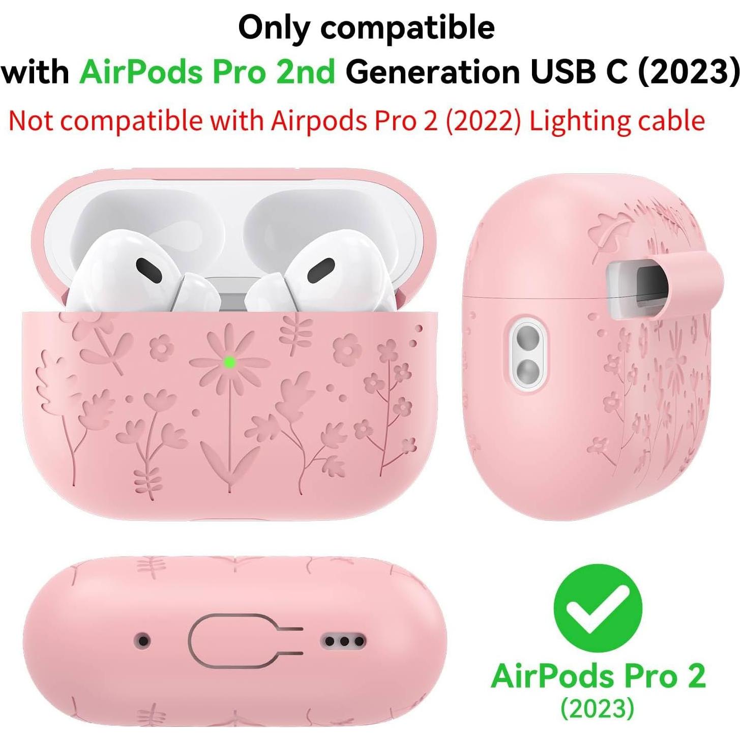 Funda Protectora Silicona Rosa para AirPods Pro 2 CASEFUN