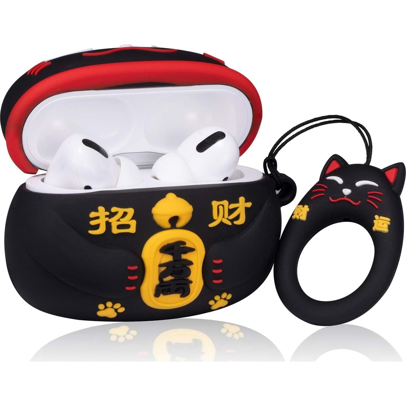 Funda de Silicona 3D para Airpods Pro 2019/Pro 2 Gen 2022 - Gato Negro