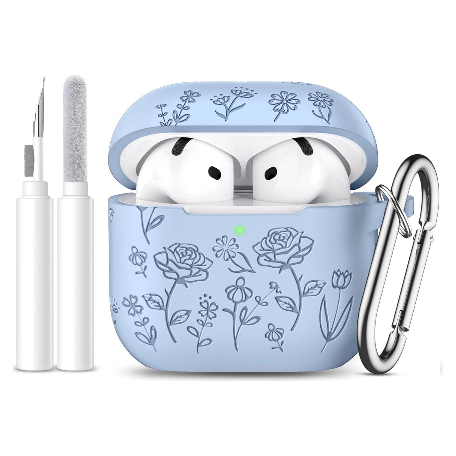 Funda Silicona Grabada DGege para AirPods 4 - Lila