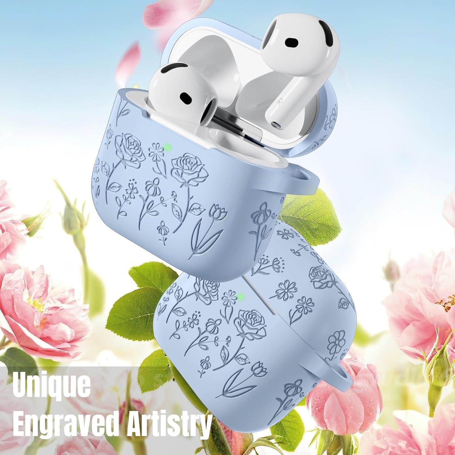 Funda Silicona Grabada DGege para AirPods 4 - Lila