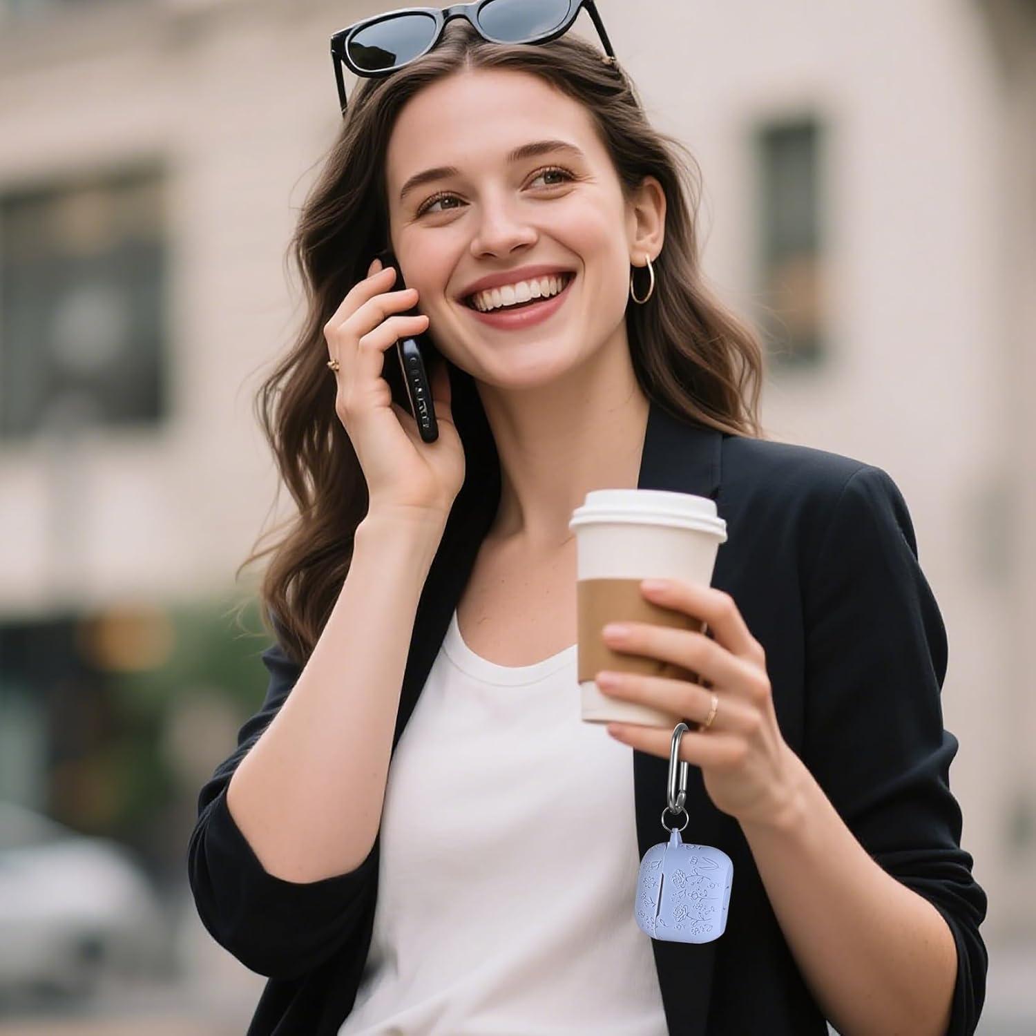 Funda Silicona Grabada DGege para AirPods 4 - Lila