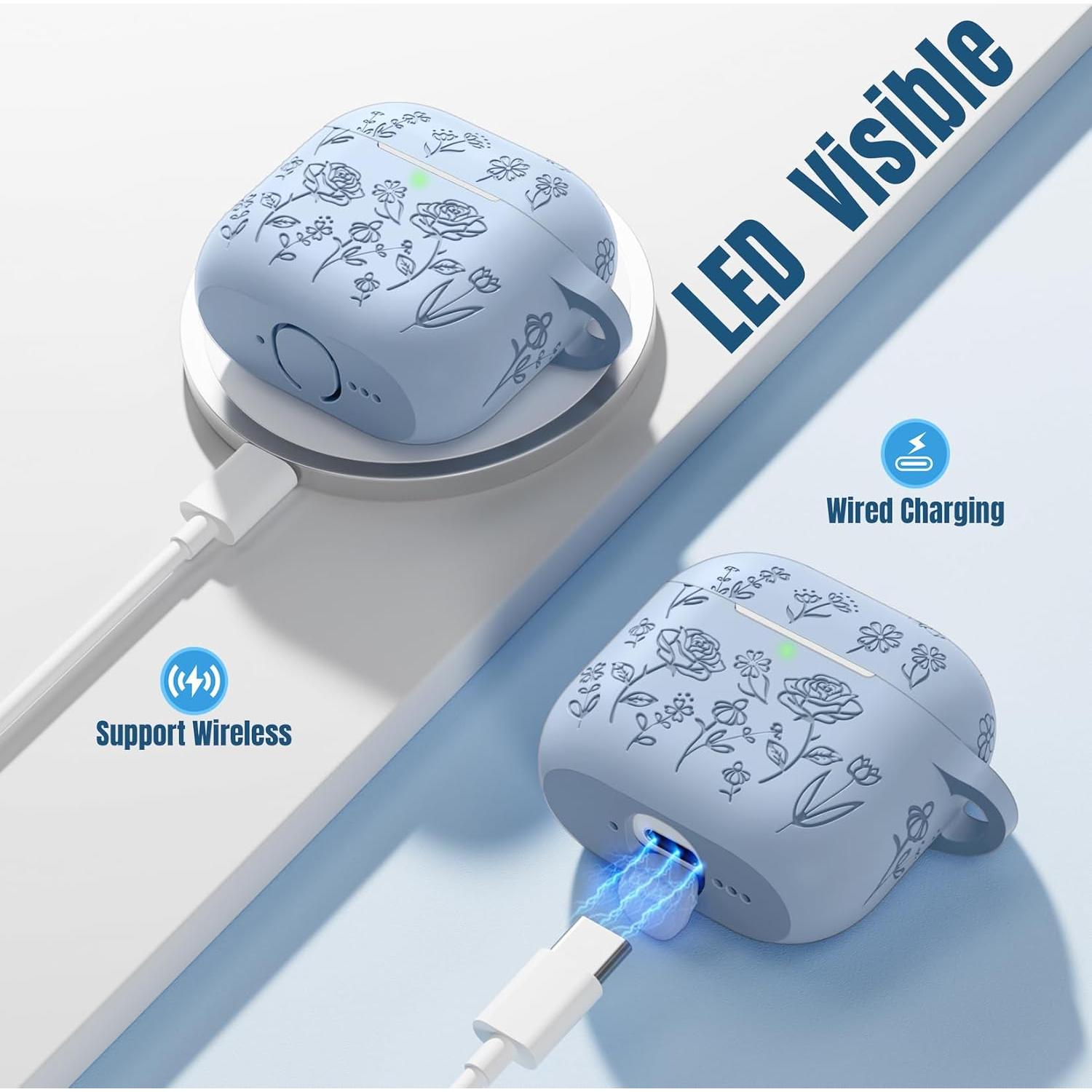 Funda Silicona Grabada DGege para AirPods 4 - Lila