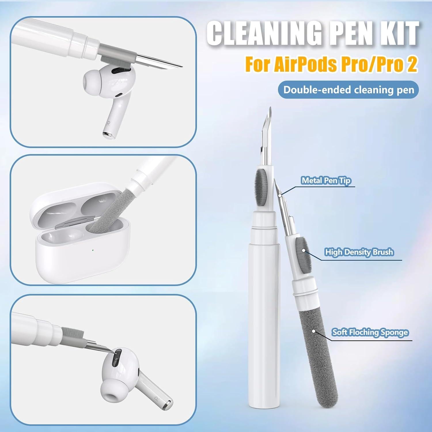 Funda de Silicona Awofeco para AirPods Pro 2 con Limpieza