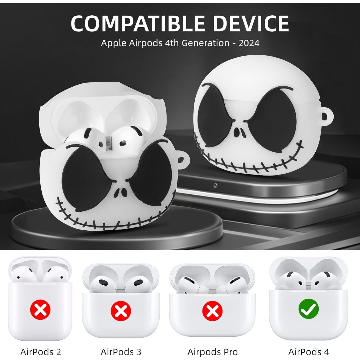 Funda 3D Luminosa para AirPods 4 Gen Siopwk con Kit de Limpieza
