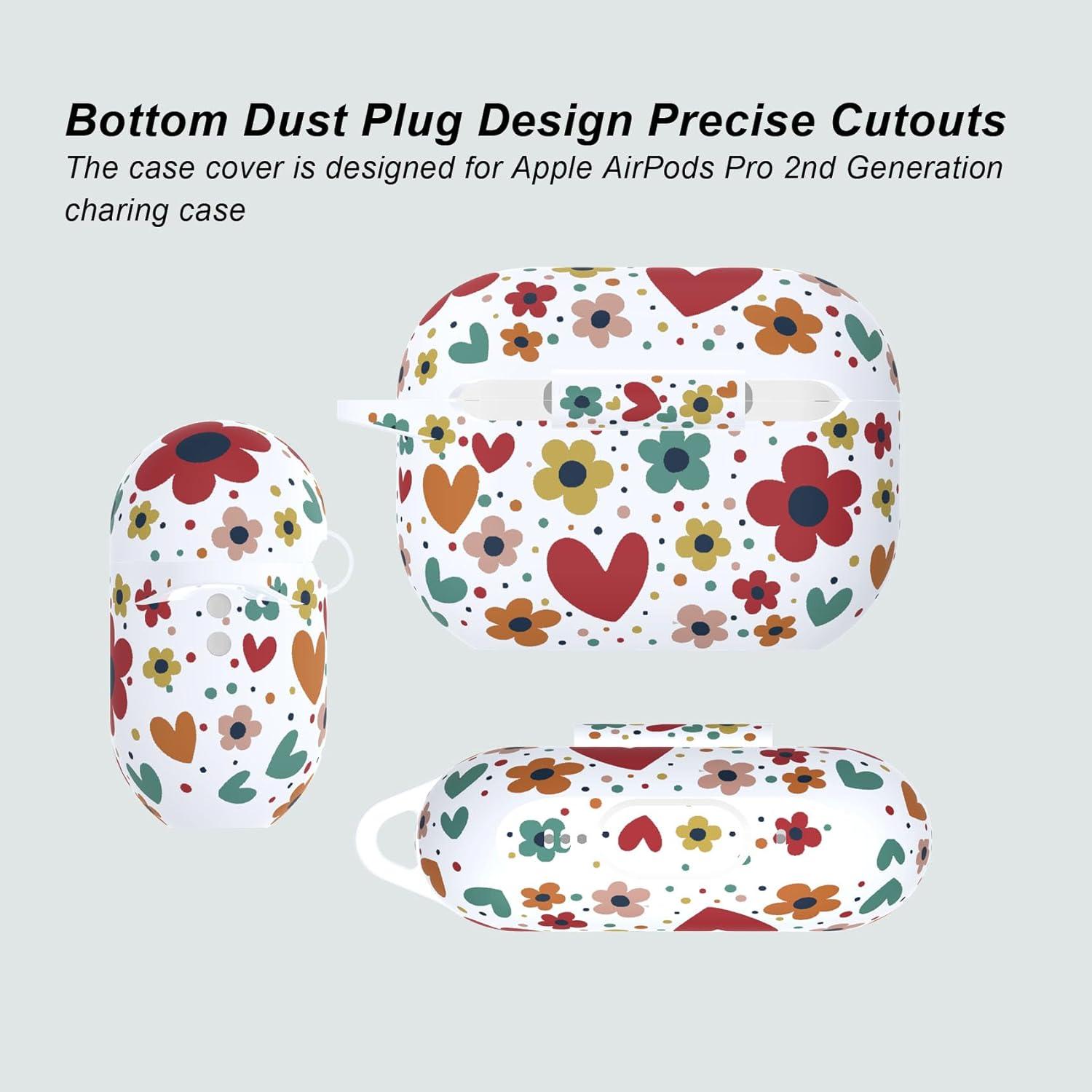 Funda de Silicona AGAOSH para AirPods Pro 2 - Flores Coloridas