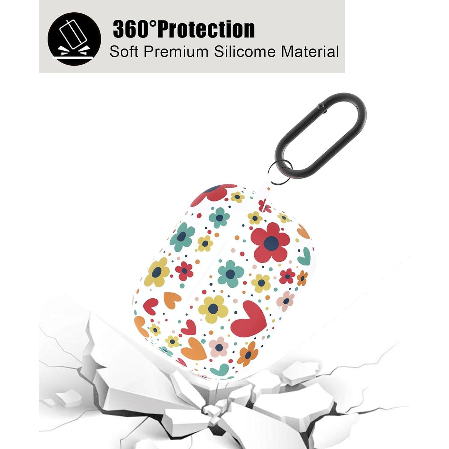 Funda de Silicona AGAOSH para AirPods Pro 2 - Flores Coloridas