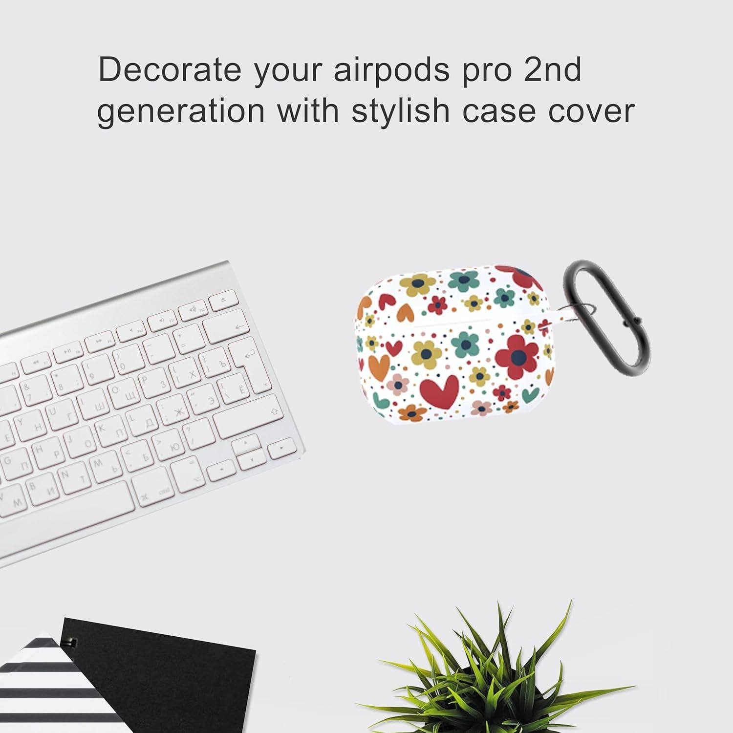 Funda de Silicona AGAOSH para AirPods Pro 2 - Flores Coloridas