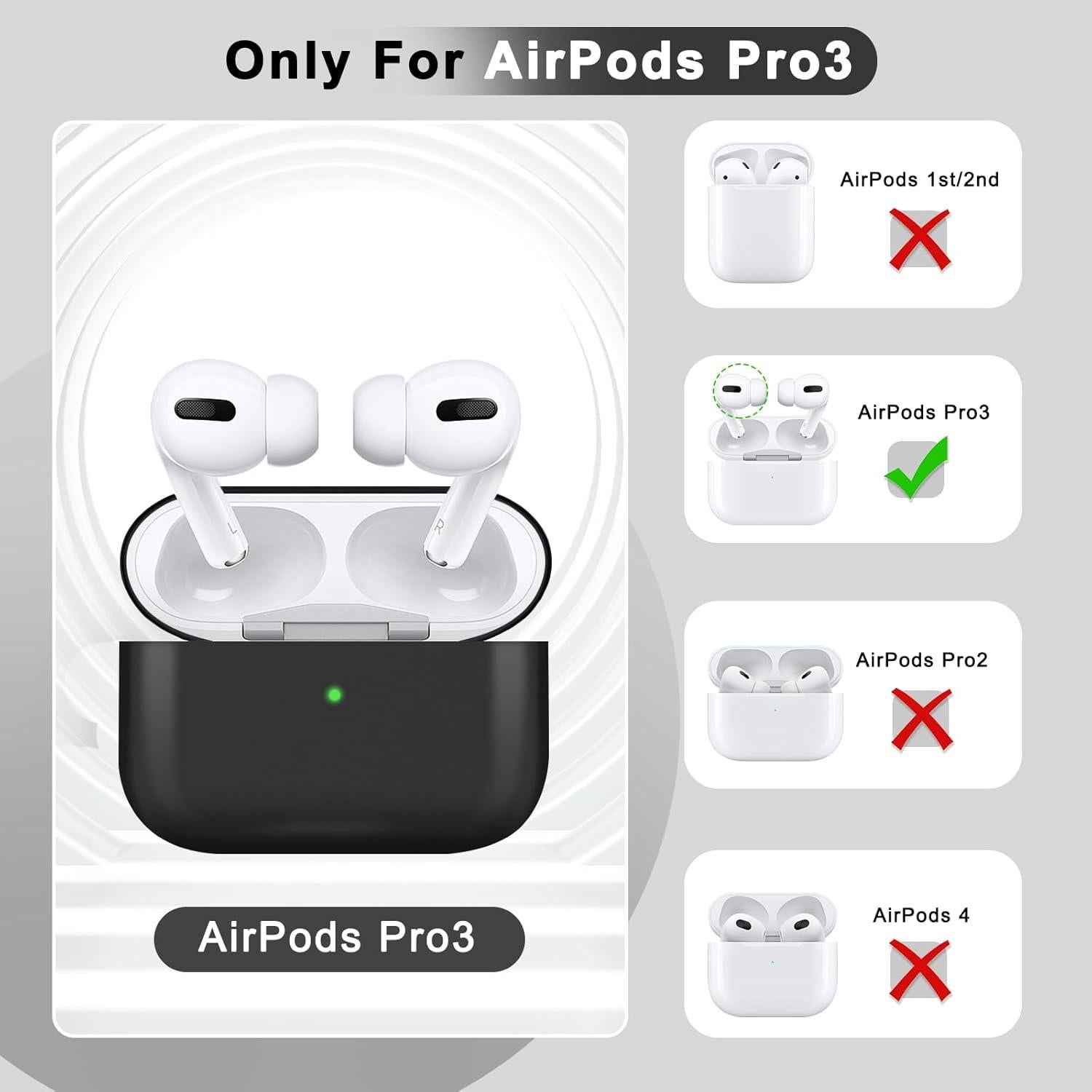 Funda de Silicona MysticHome para AirPods Pro 3 - Negra