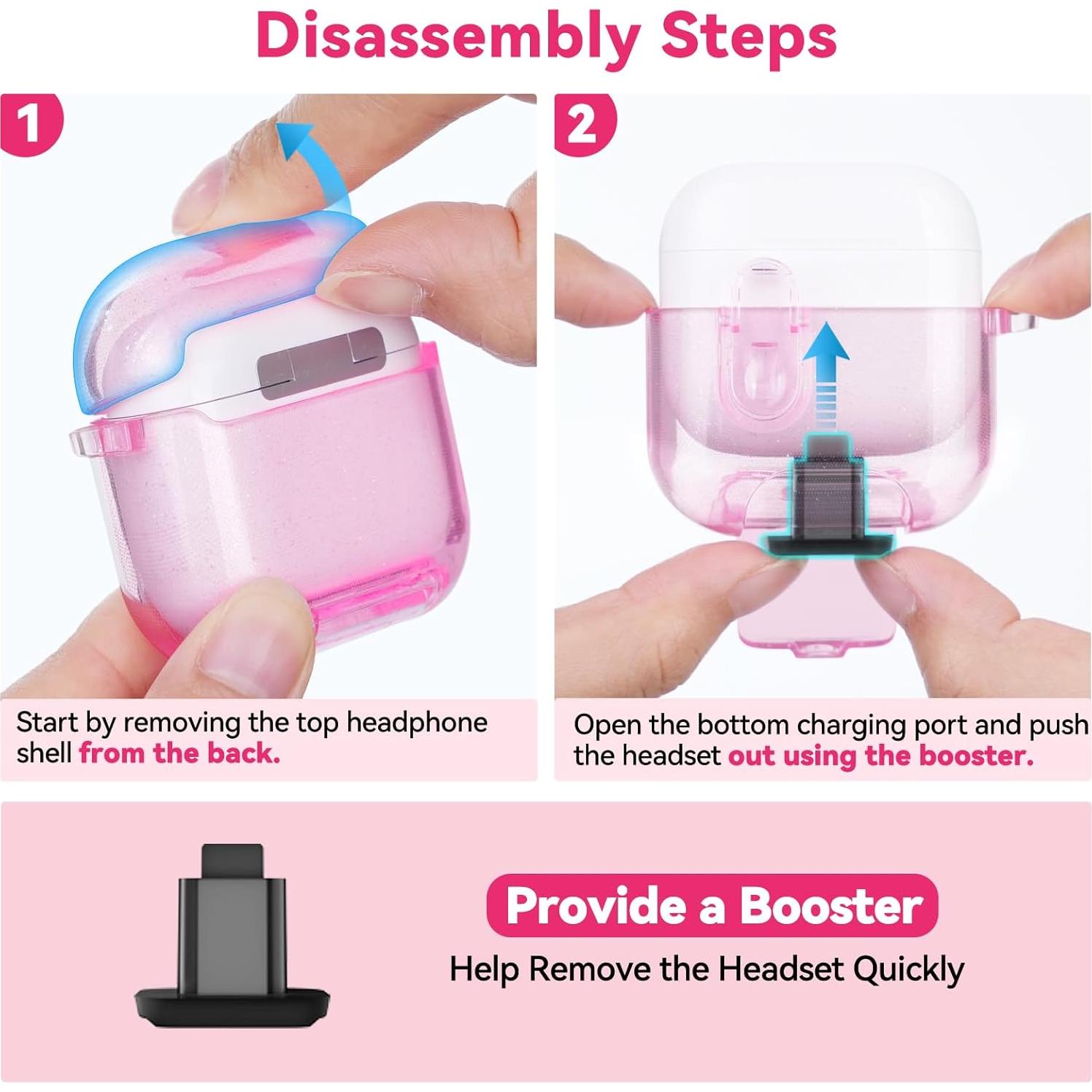 Estuche Protector Skyconser para AirPods 4 - Rosa Claro con Llavero