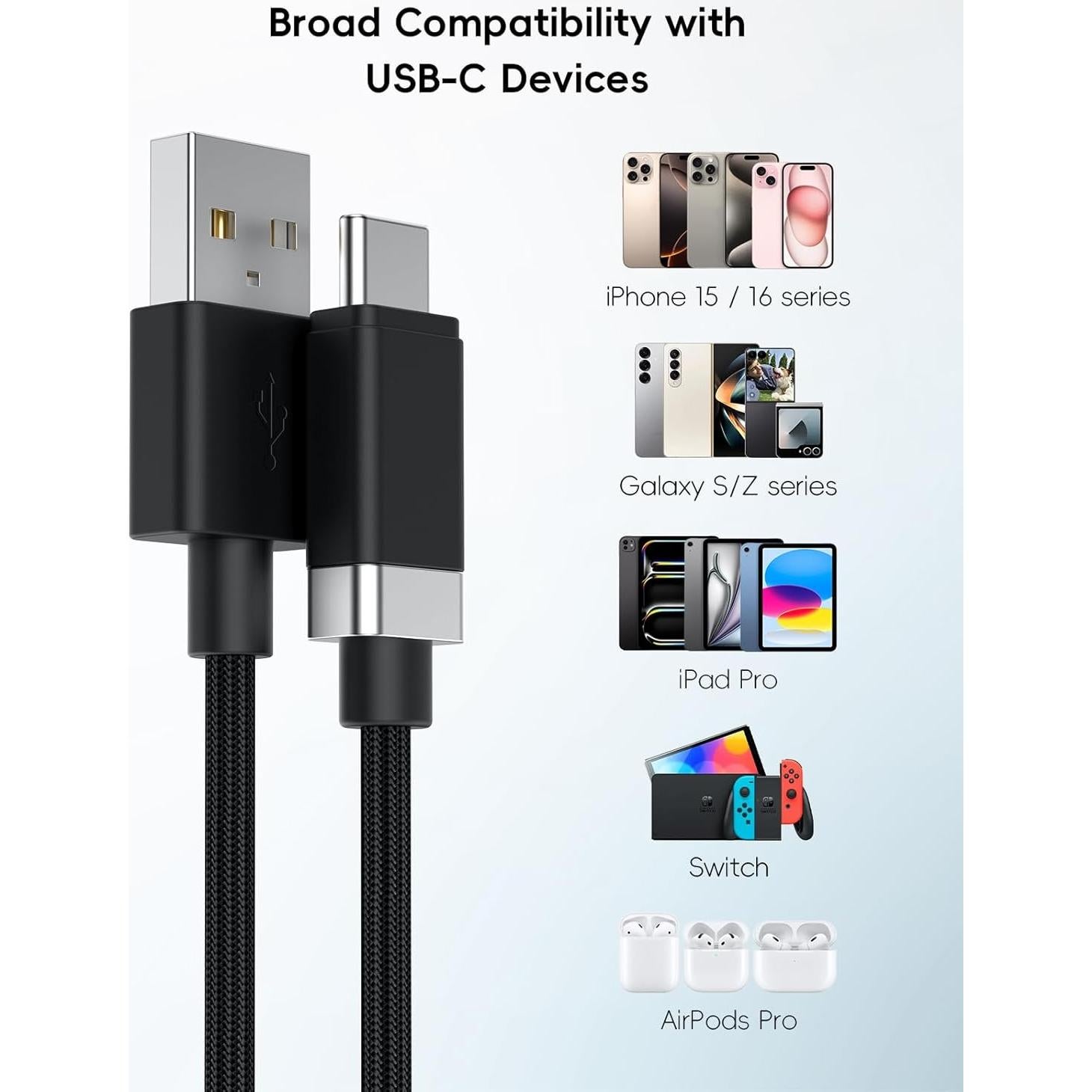 Cable USB A a USB C Magtame StayCable 1.52m Carga Rápida 3A