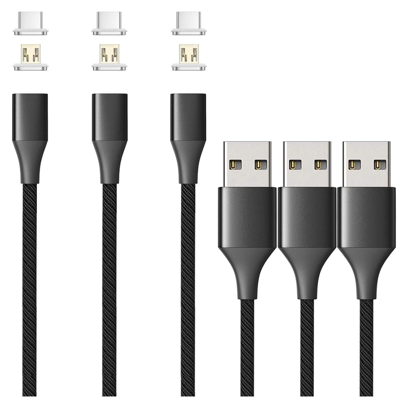 Cable de Carga Magnético NetDot Gen10 1m 3 Paquete Negro