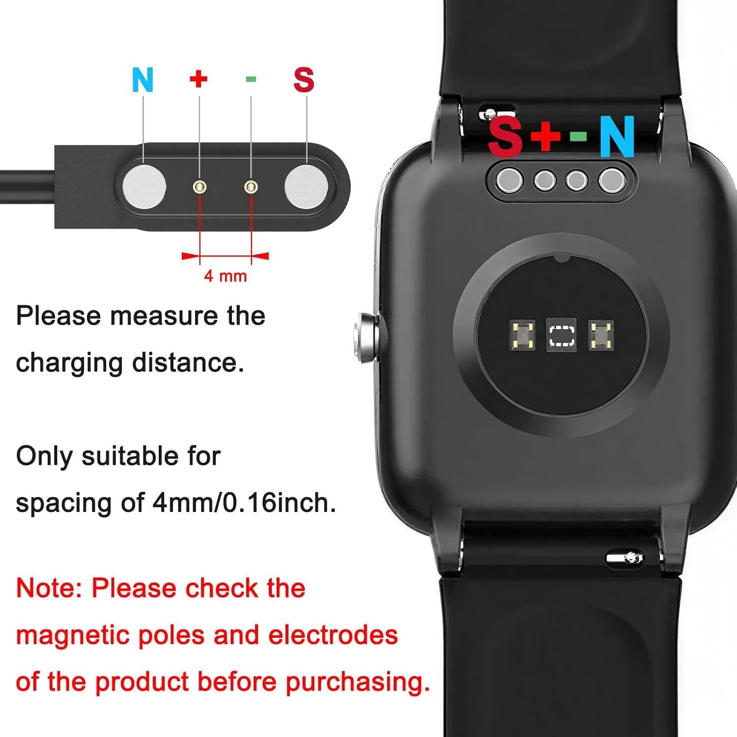 Cargador USB Magnético Meliya para Reloj Gloryfit T80 T70 T60 T50 P99 P98 1m + 1m