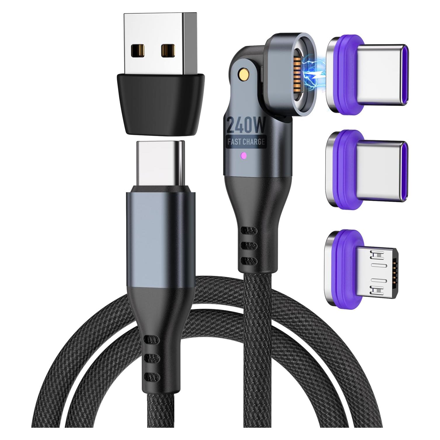 Cable de carga magnético Bojianxin 240W USB-C 1.83m