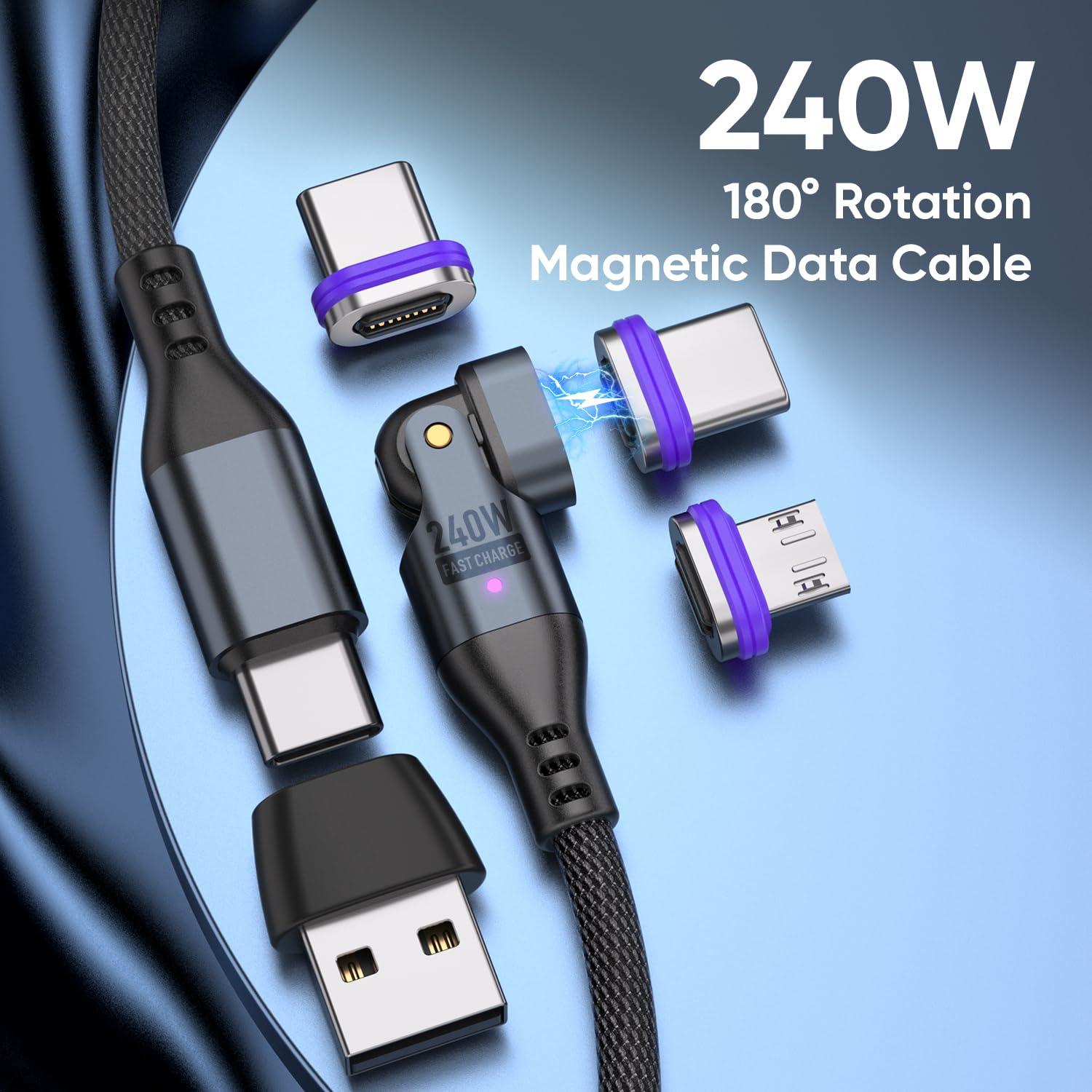 Cable de carga magnético Bojianxin 240W USB-C 1.83m