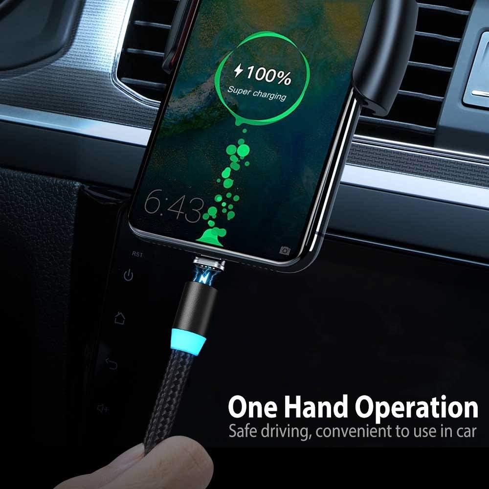 Cable de Carga Magnético Terasako 30.48 cm 2-Pack Nylon Negro