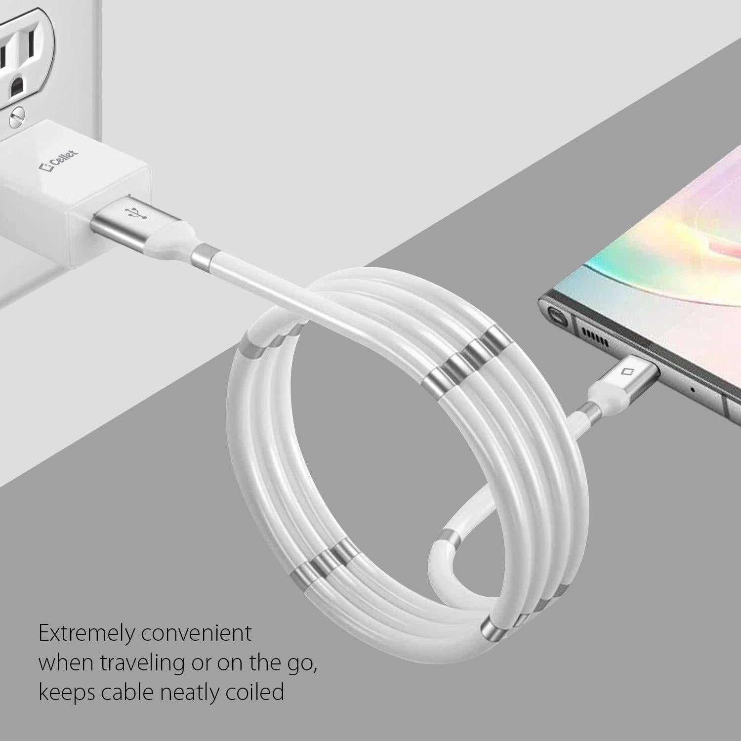 Cable de carga magnético autovolvente Cellet USB-C 1m