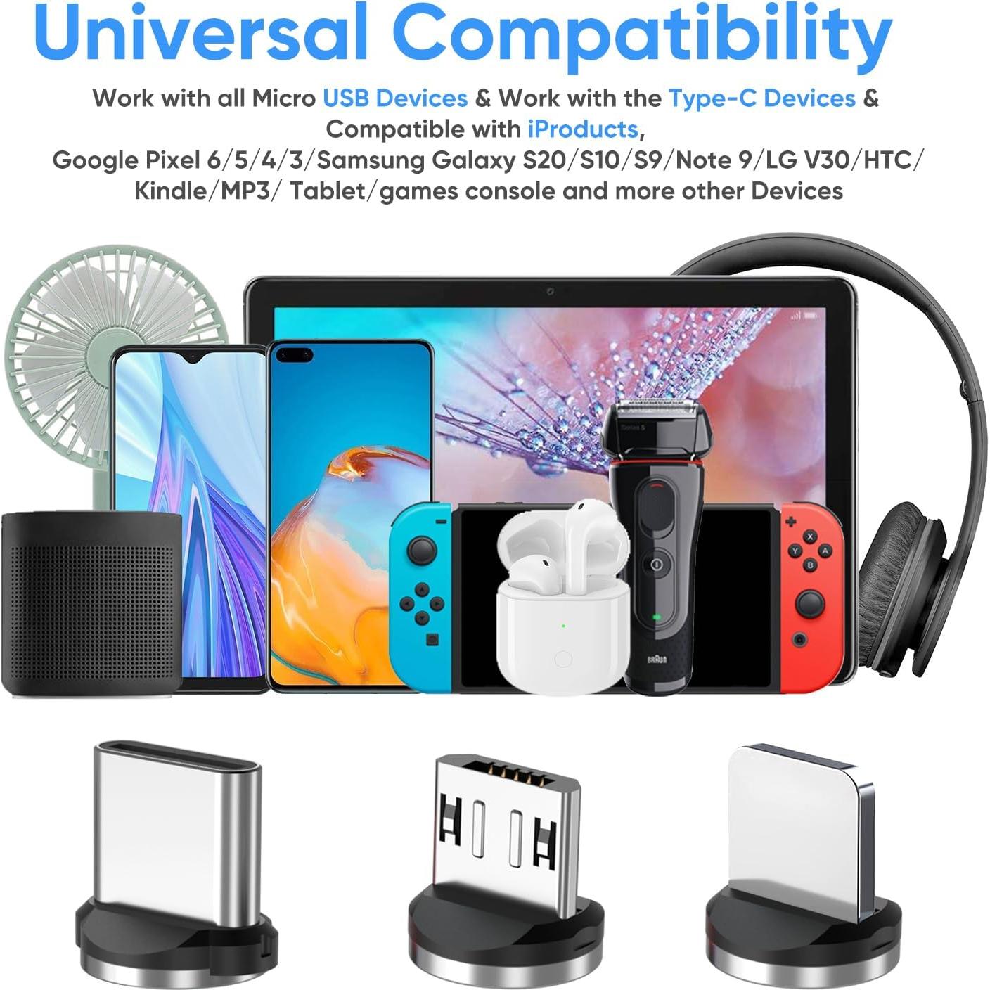 Cable de Carga Magnético 3 en 1 Bojianxin 7 Piezas 0.5m a 3m