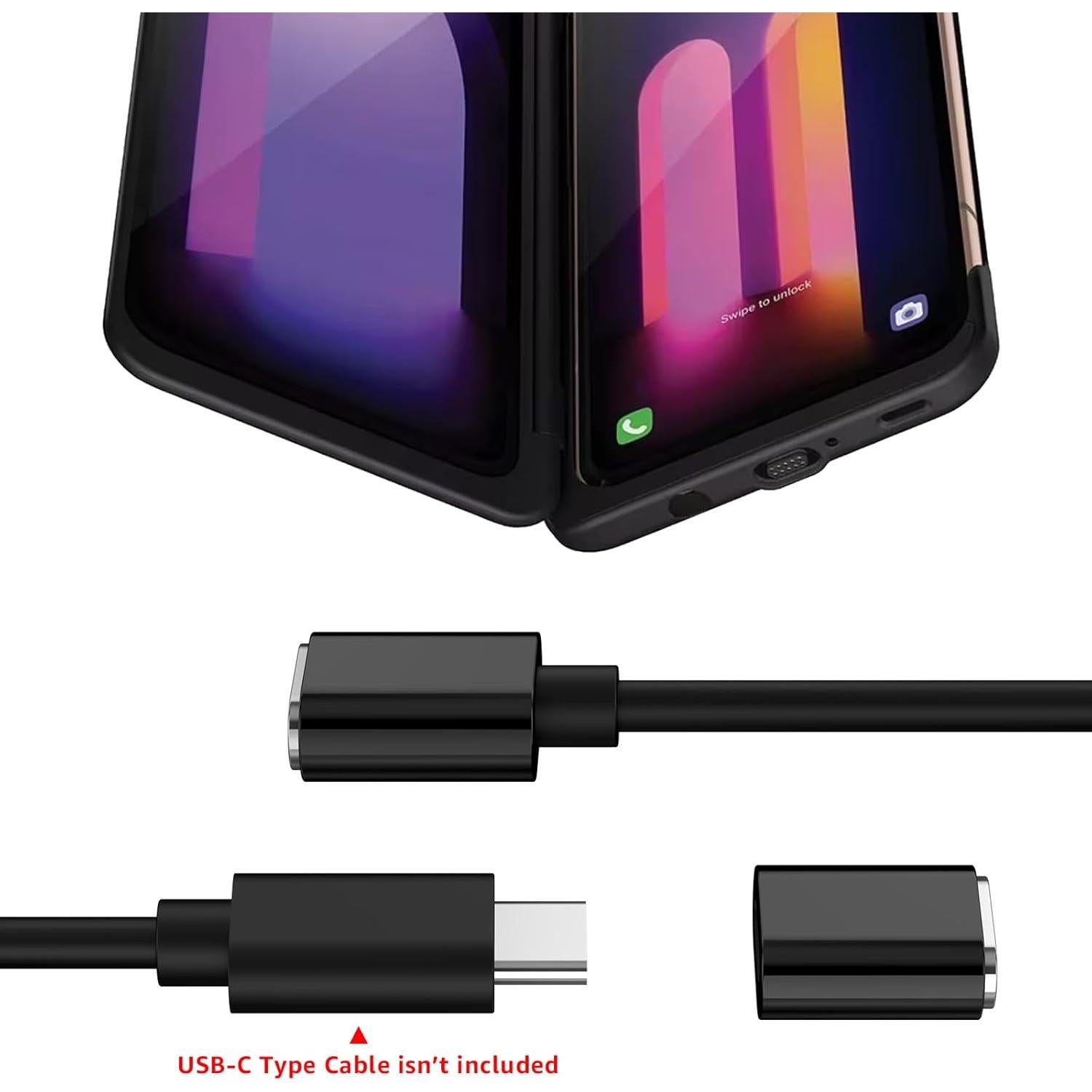 Adaptador de Carga Magnético ROUNKIN para Funda LG V60 - Negro