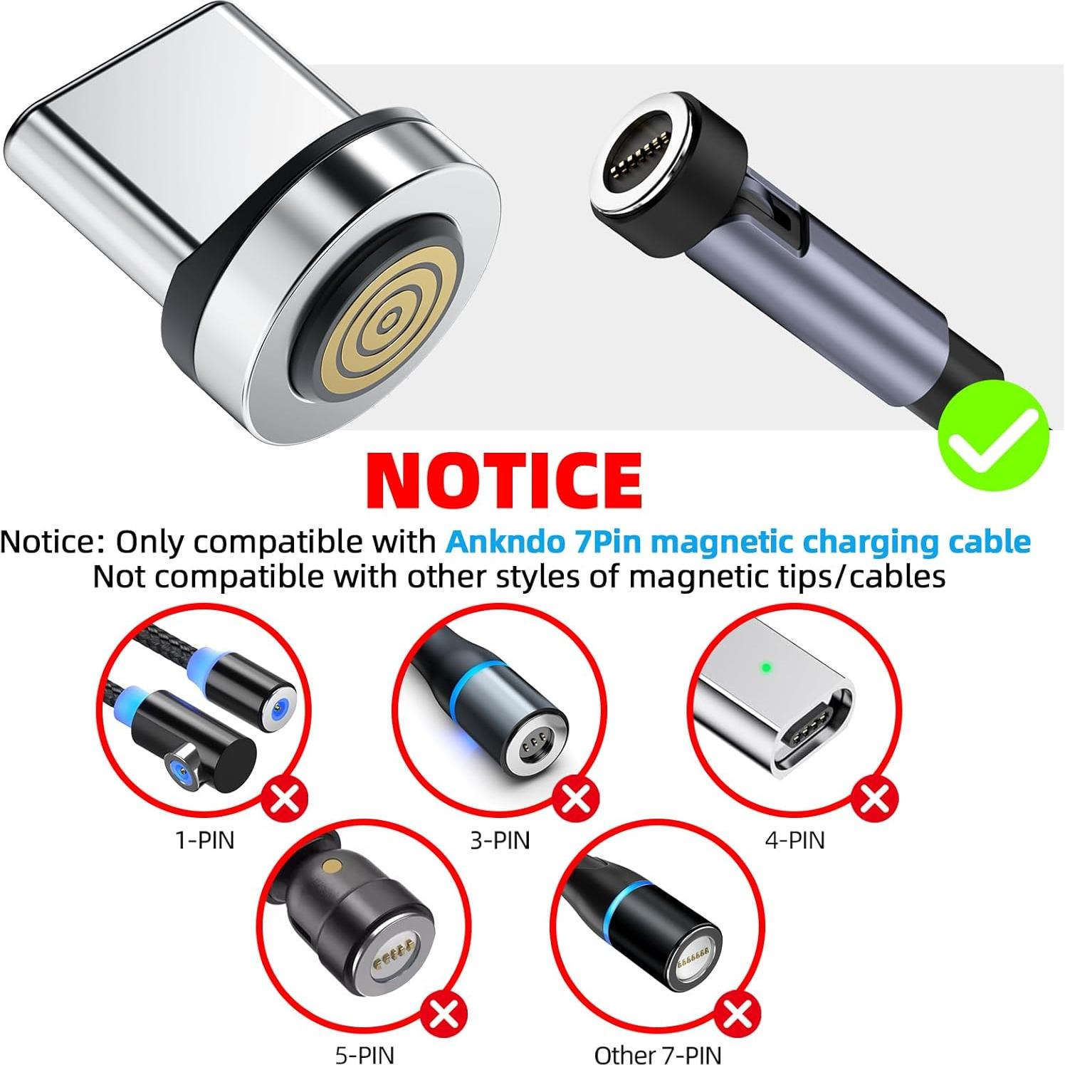 Adaptador Magnético USB C Ankndo [Paquete de 4] 360°