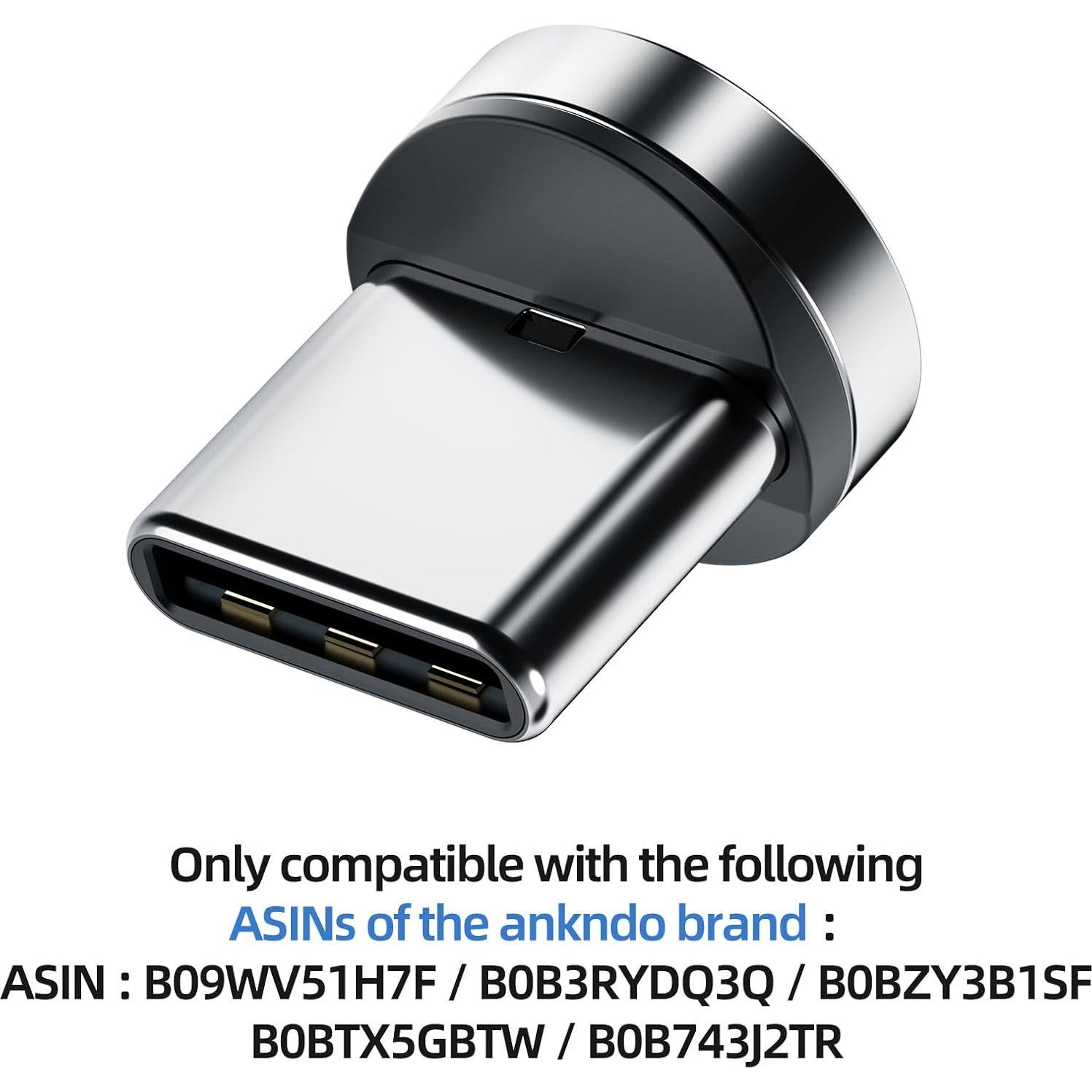 Adaptador Magnético USB C Ankndo [Paquete de 4] 360°