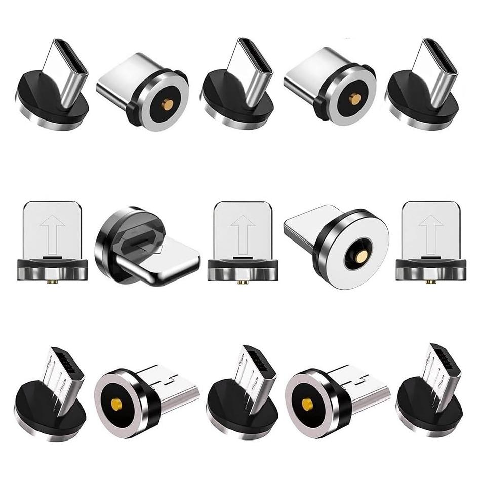 Puntas de Carga Magnéticas 15pcs Raosky USB-C/iOS/Micro