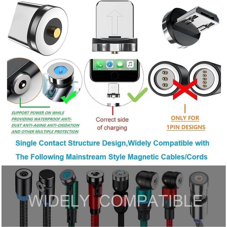 Puntas de Carga Magnéticas 15pcs Raosky USB-C/iOS/Micro