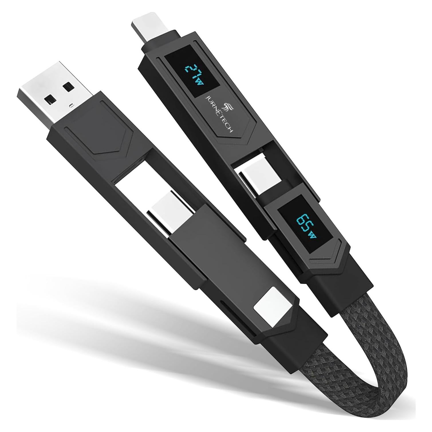 Cable de carga múltiple magnético JURNETECH 4 en 1 65W LED