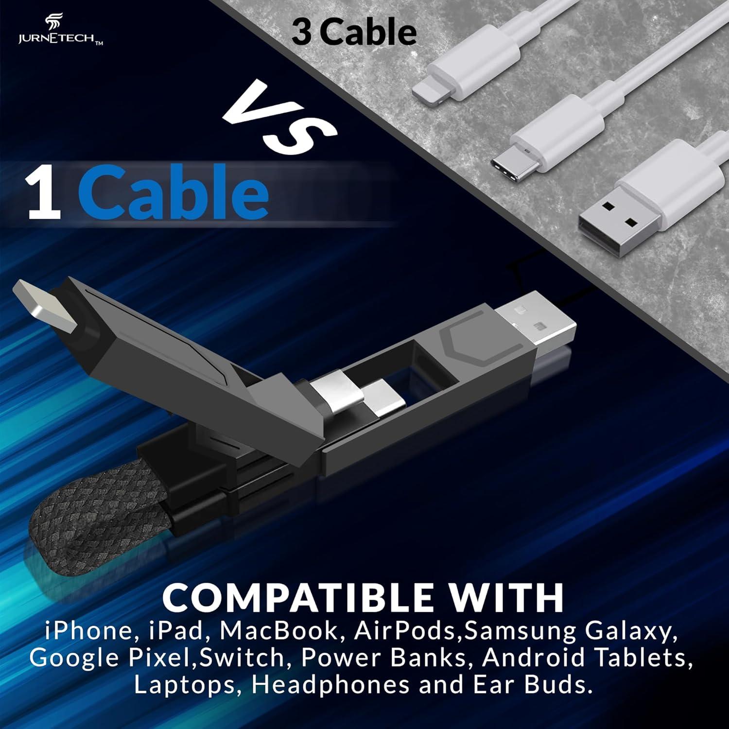 Cable de carga múltiple magnético JURNETECH 4 en 1 65W LED