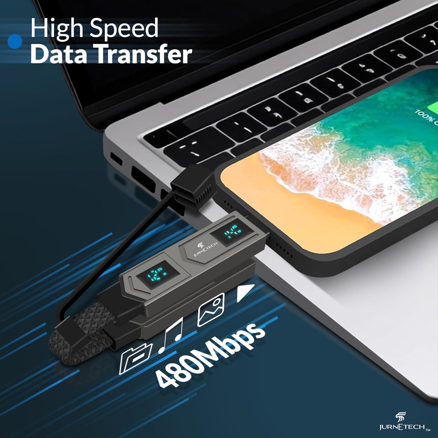 Cable de carga múltiple magnético JURNETECH 4 en 1 65W LED