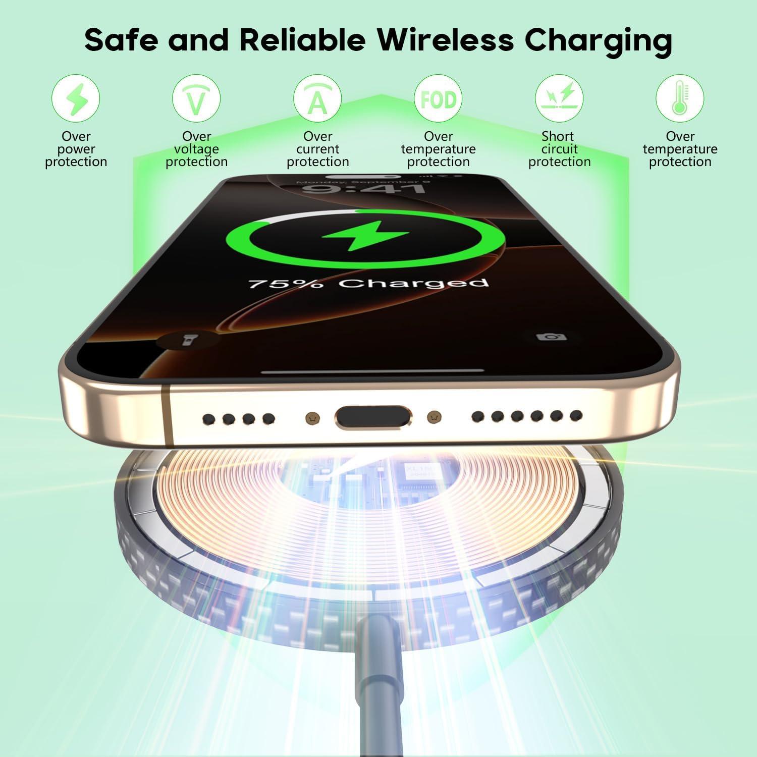 Cargador Inalámbrico Magnético Apple Mag-Safe 15W 2M Negro