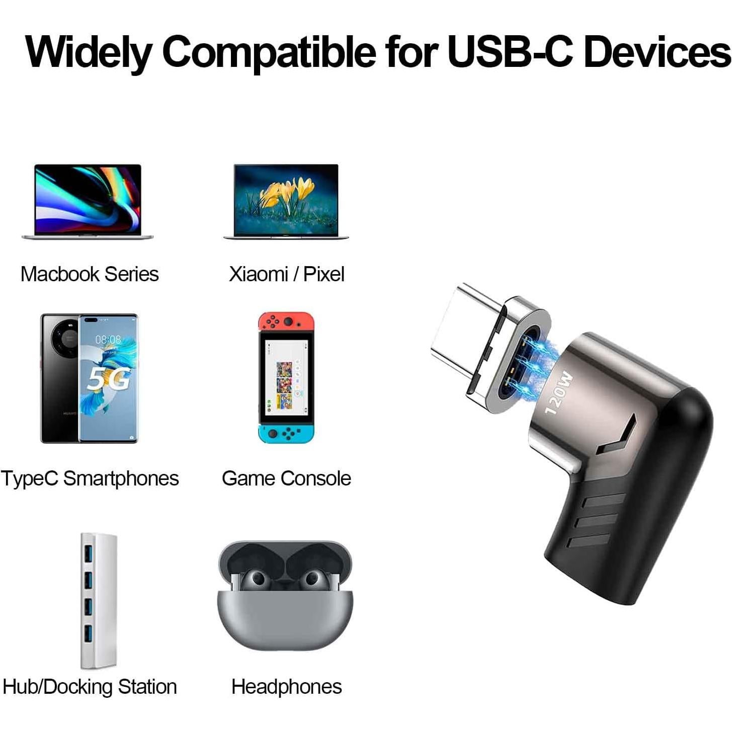 Adaptador USB C Magnético Sisyphy 100W 480Mbps Negro