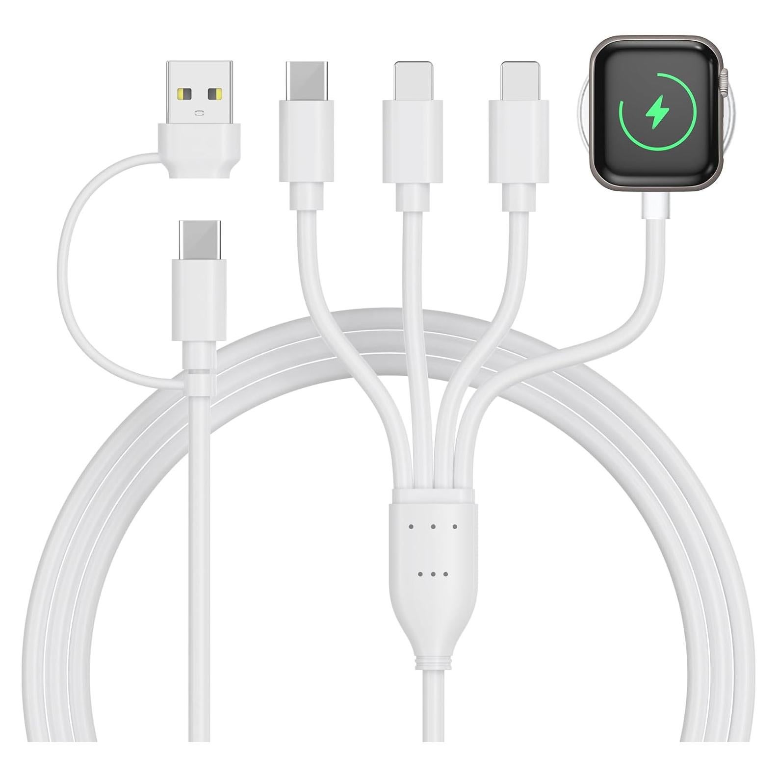 Cable de carga múltiple Amasuki 4 en 2 USB C para iPhone y iWatch