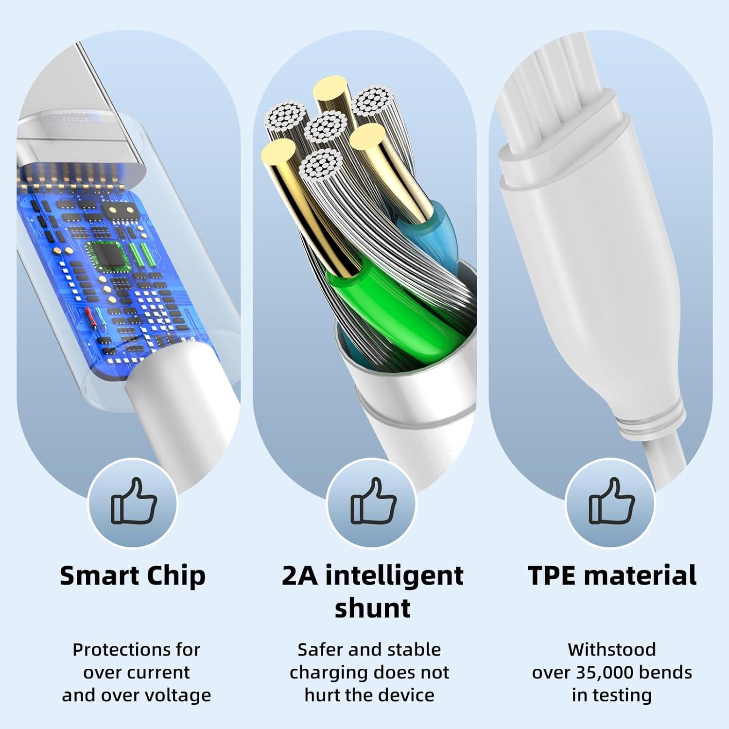 Cable de carga múltiple Amasuki 4 en 2 USB C para iPhone y iWatch
