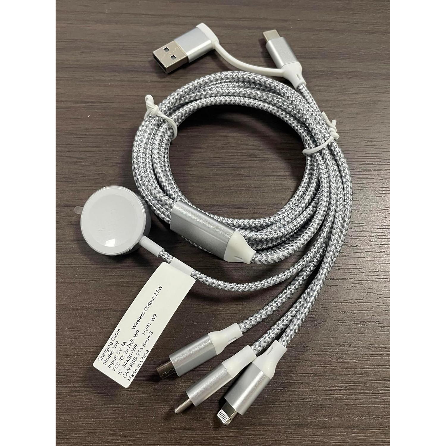 Cargador Rápido 4 en 2 Homailida 1.8m para iWatch y iPhone