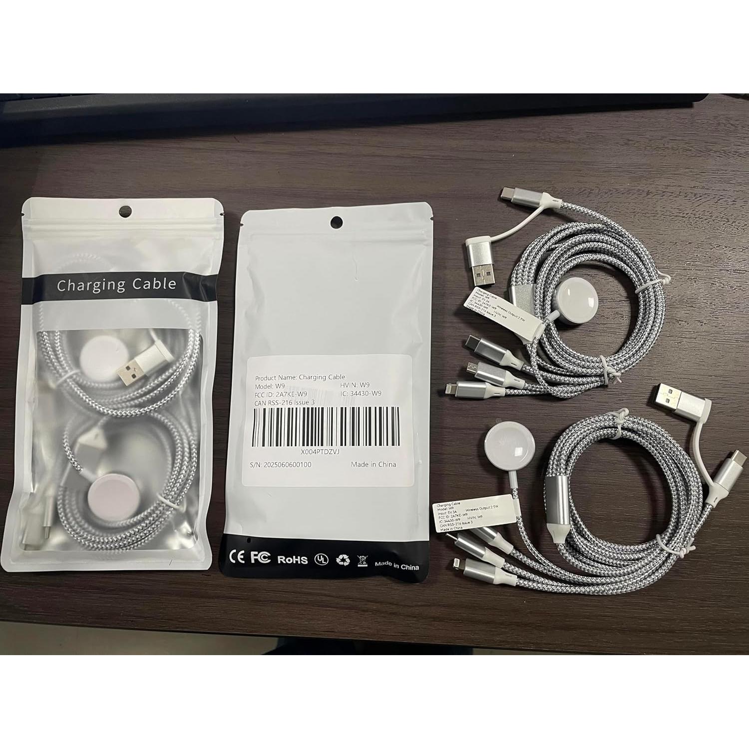 Cargador Rápido 4 en 2 Homailida 1.8m para iWatch y iPhone