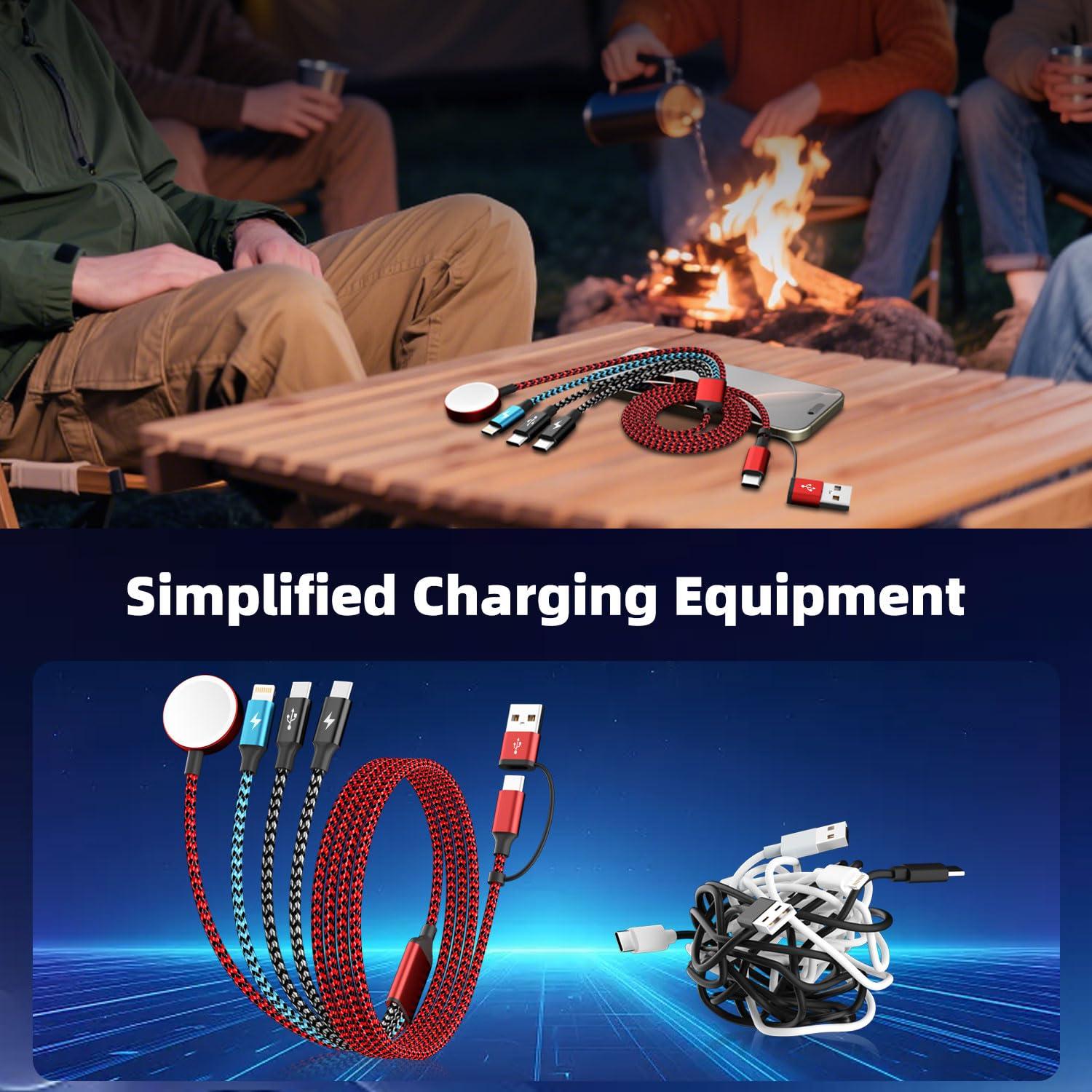 Cable de Carga Multi 4 en 2 Firsting 5FT para Apple Watch y iPhone