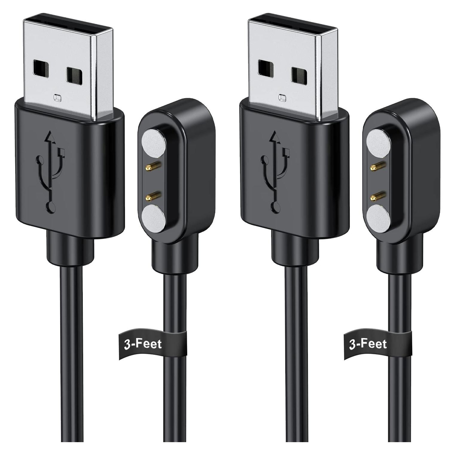 Cargador Magnético USB 2-Pack 1m para Reloj Letsfit YAMAY
