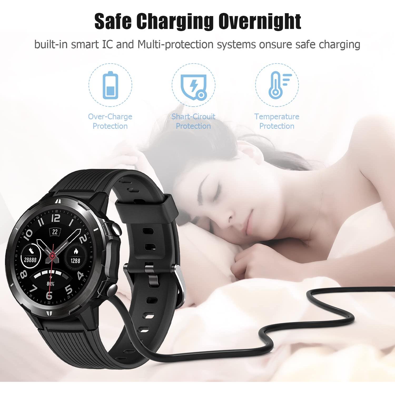 Cargador Magnético USB 2-Pack 1m para Reloj Letsfit YAMAY