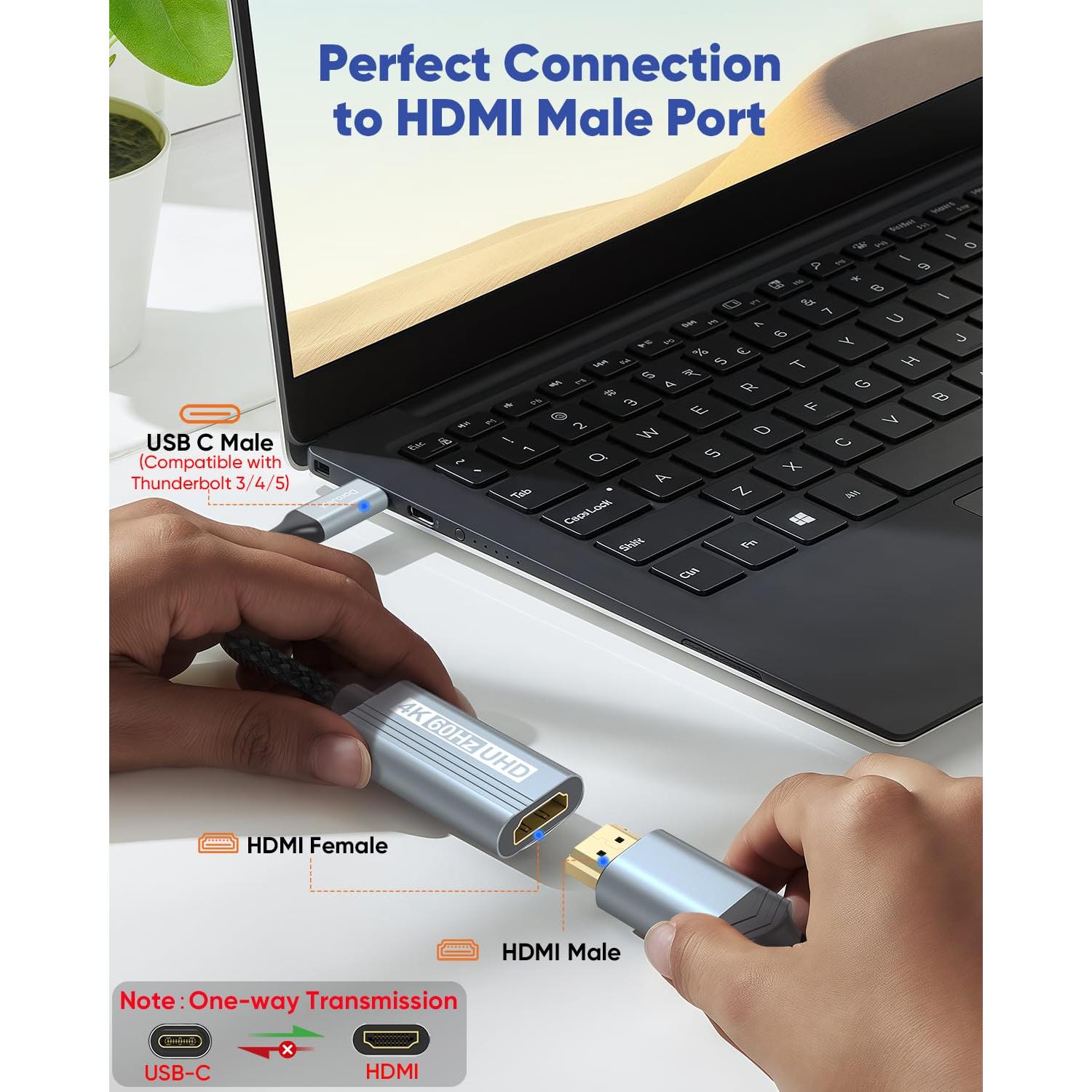 Adaptador USB C a HDMI 4K 60Hz DoroJepi para MacBook y iPhone