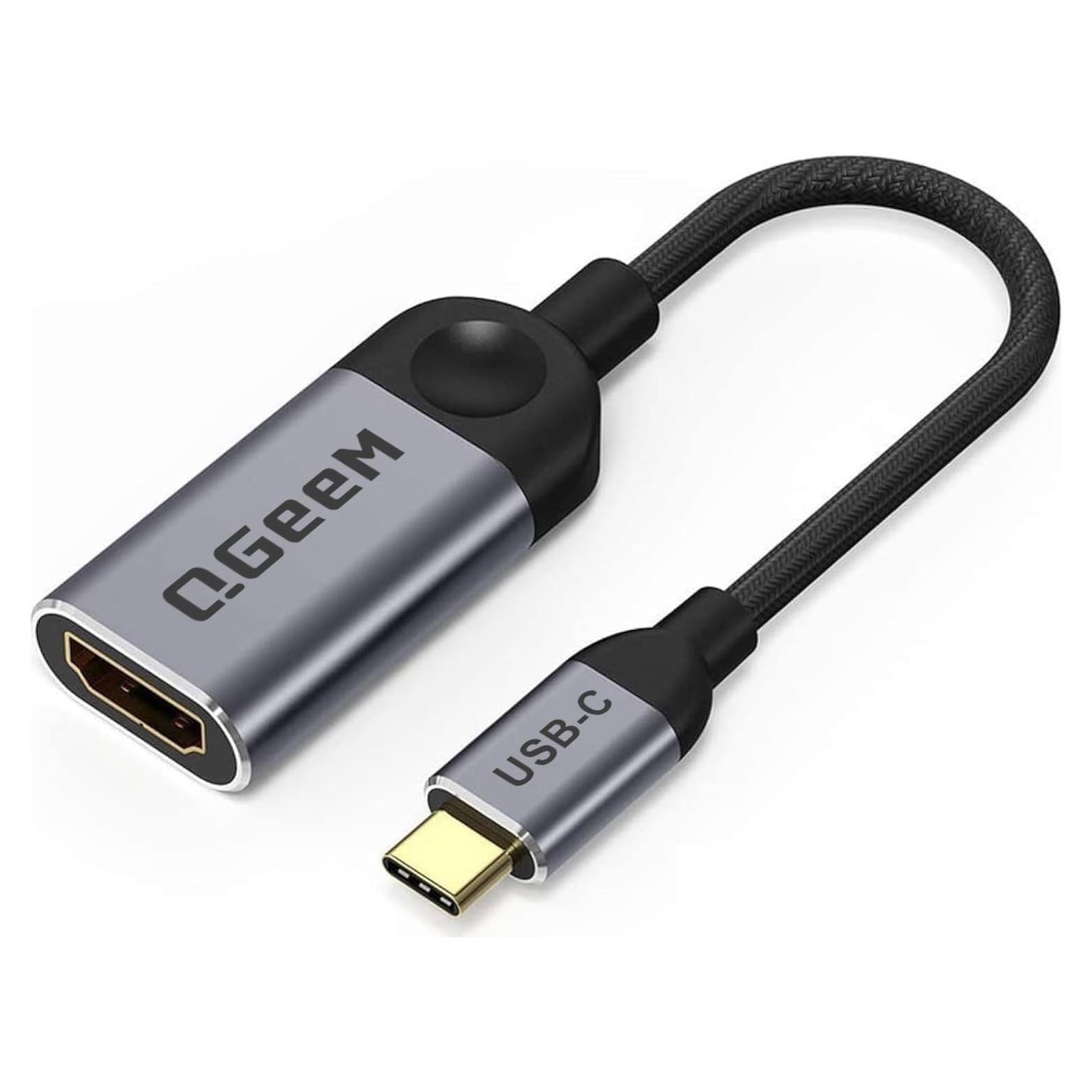 Adaptador QGeeM USB-C a HDMI 4K 30Hz para MacBook y iPhone