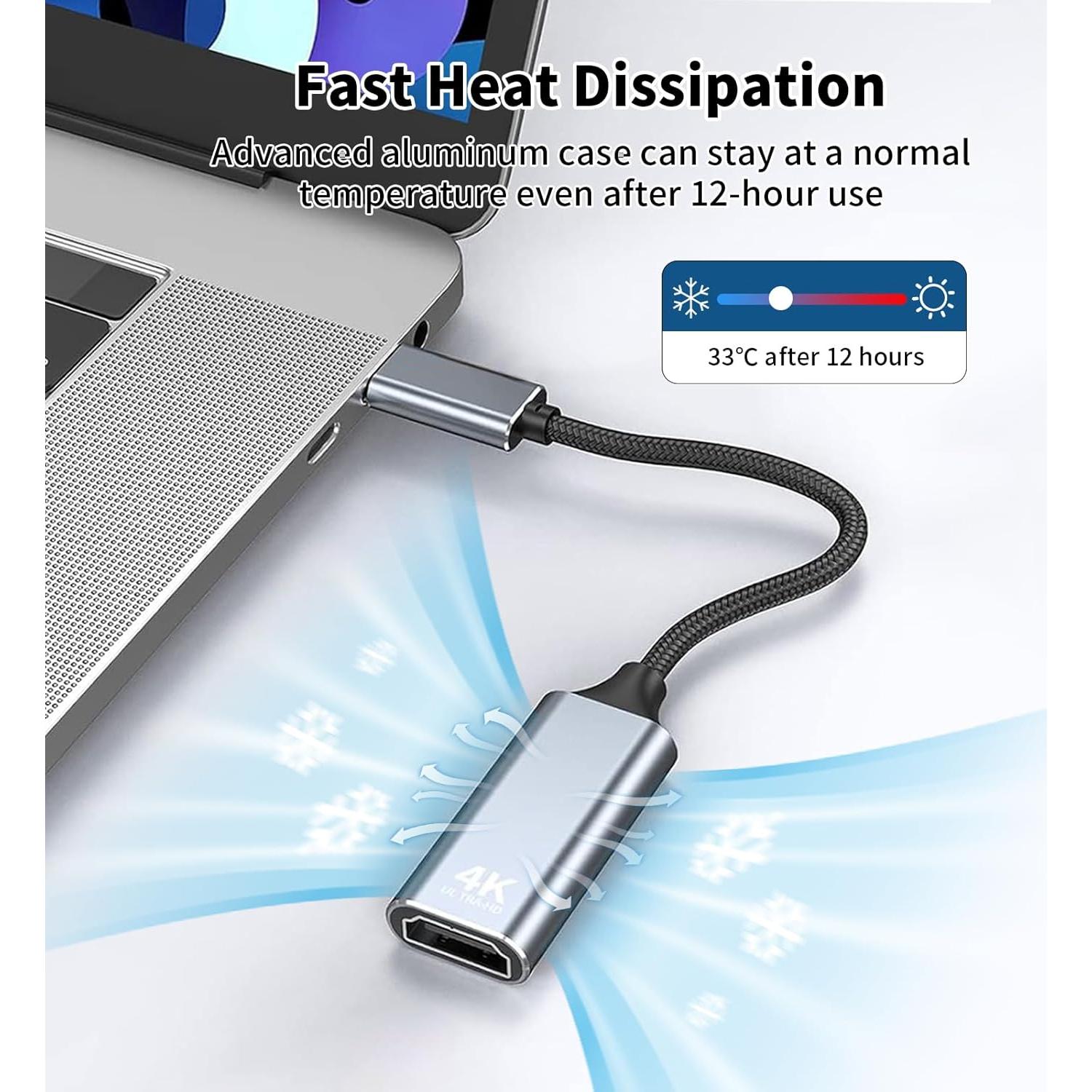 Adaptador USB C a HDMI 4K DERSUR - Compatible iPhone 15 Pro