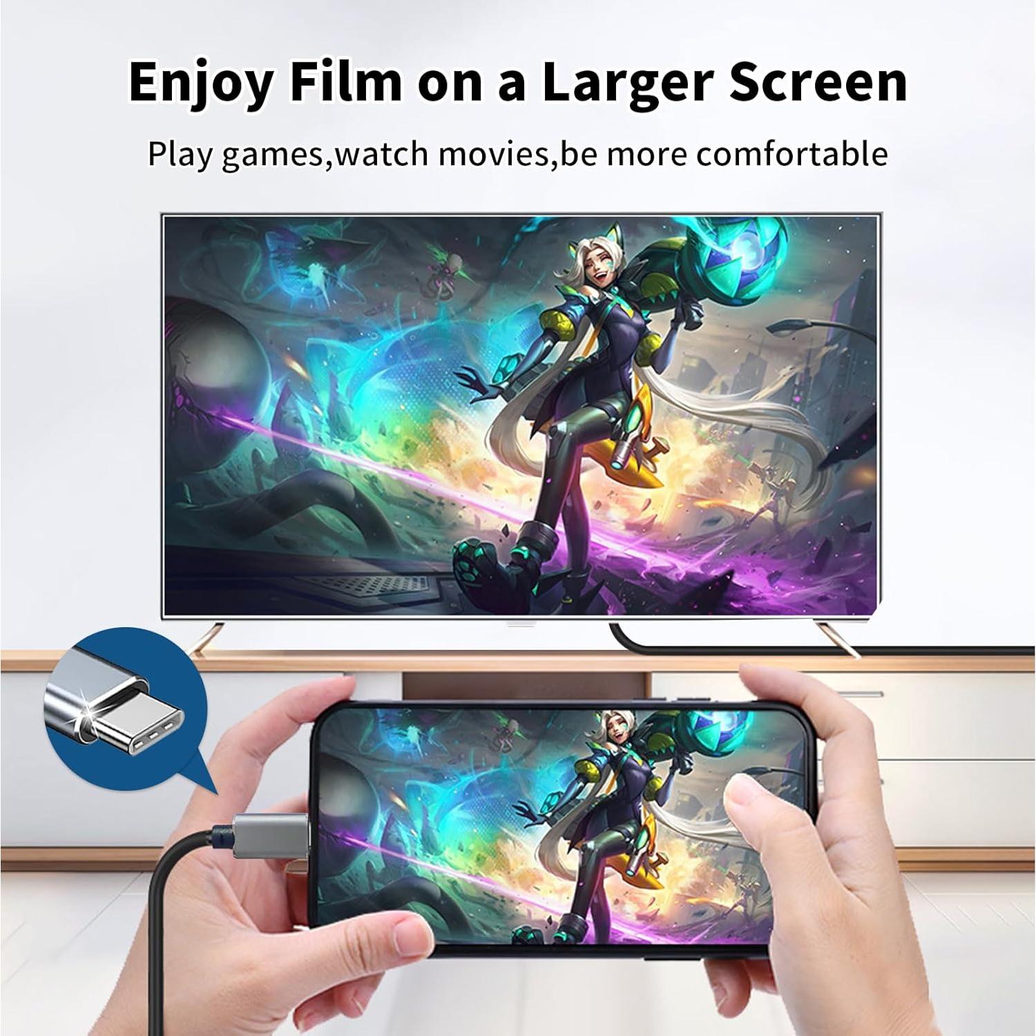 Adaptador USB C a HDMI 4K DERSUR - Compatible iPhone 15 Pro