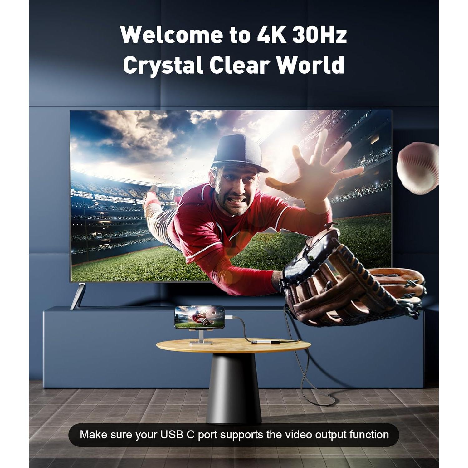 Adaptador USB C a HDMI UANTIN 4K 30Hz Compatible Thunderbolt