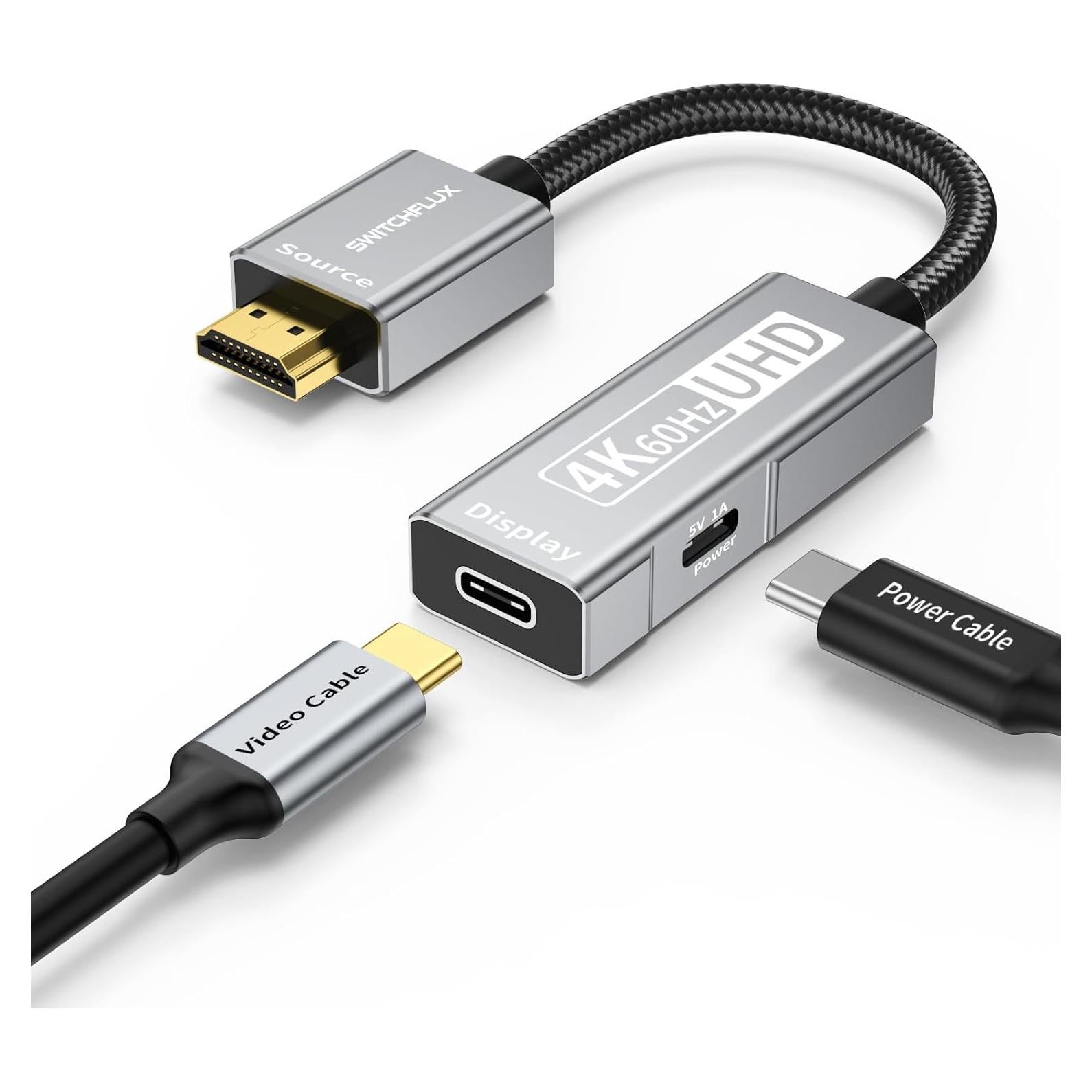Adaptador HDMI a USB-C 4K 60Hz SWITCHFLUX - Compatible PS5, Xbox