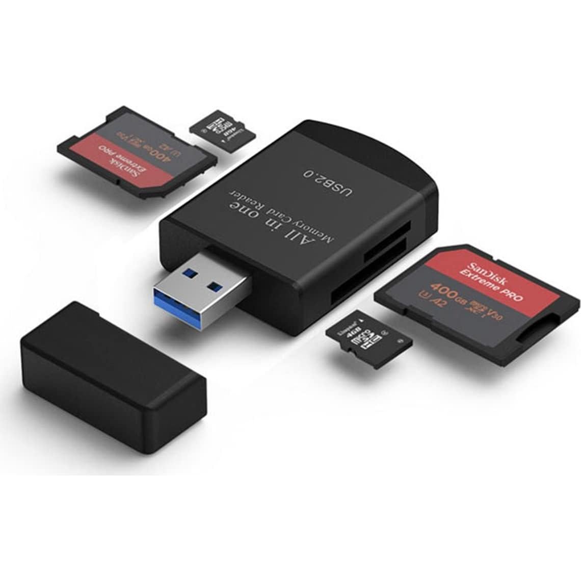 Lector de Tarjetas 4 en 1 TXY USB 2.0 Rojo - SD, Micro SD, MS