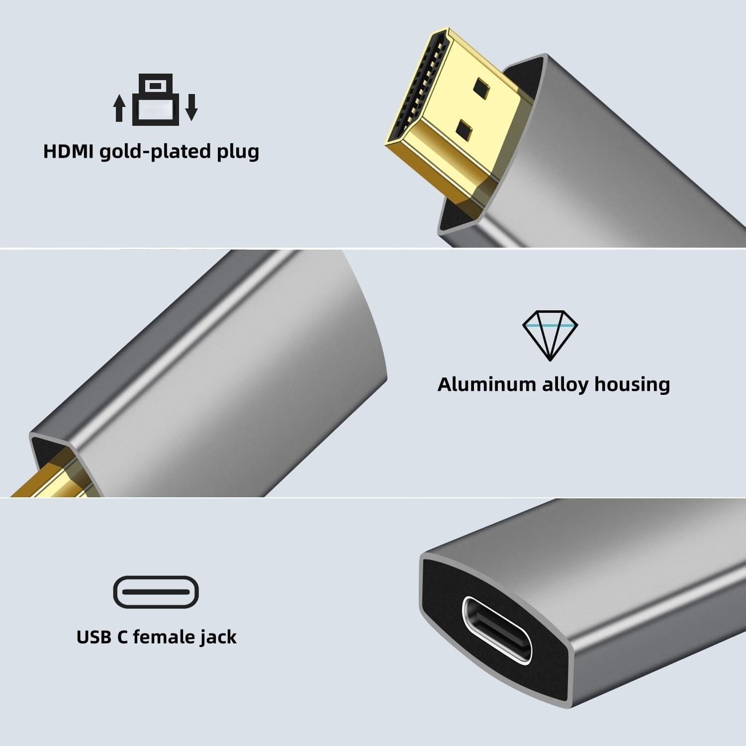 Adaptador USB C a HDMI 4K 60Hz XinYaa - 1 paquete