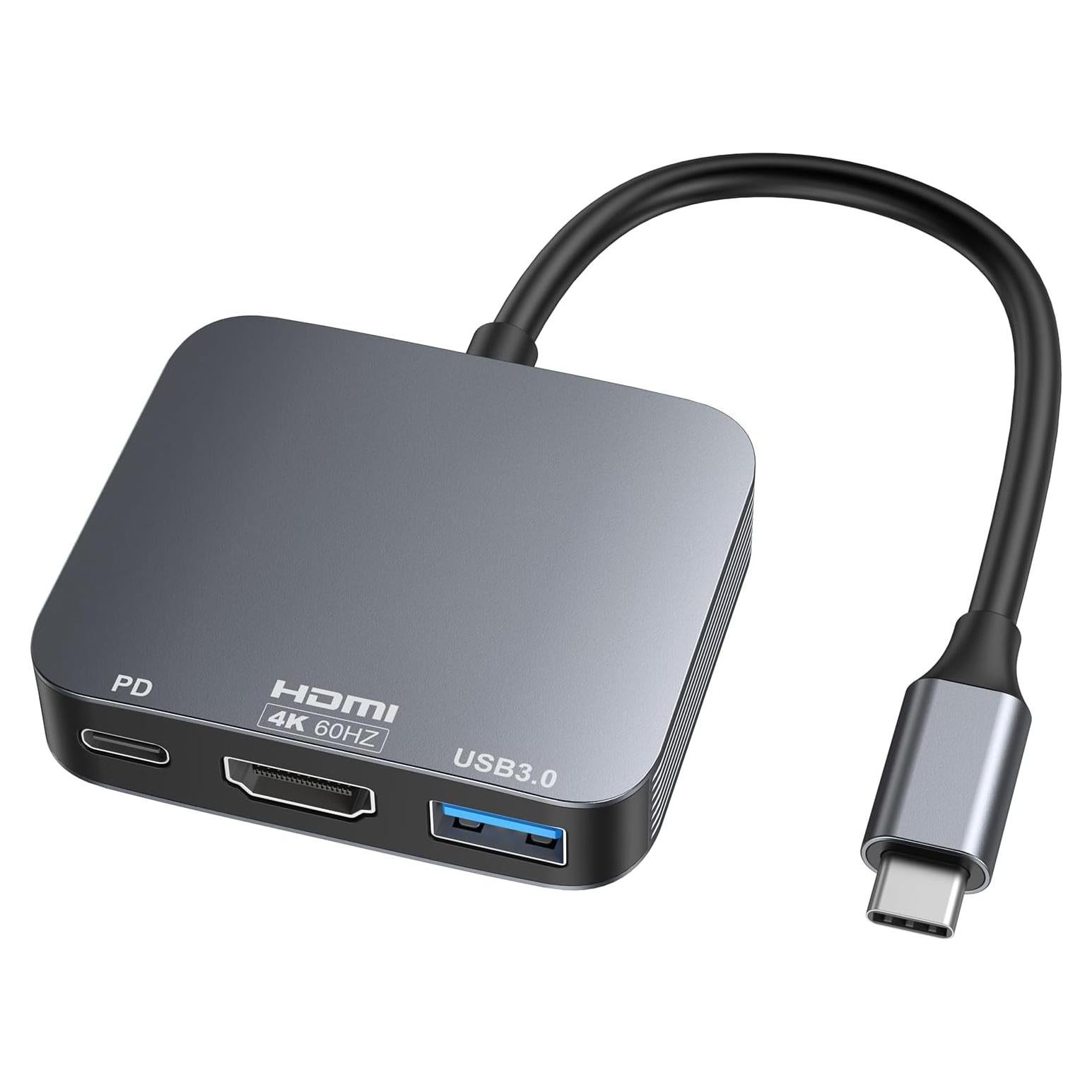 Adaptador USB C a HDMI 4K 60Hz Vilcome con USB 3.0 y PD 100W