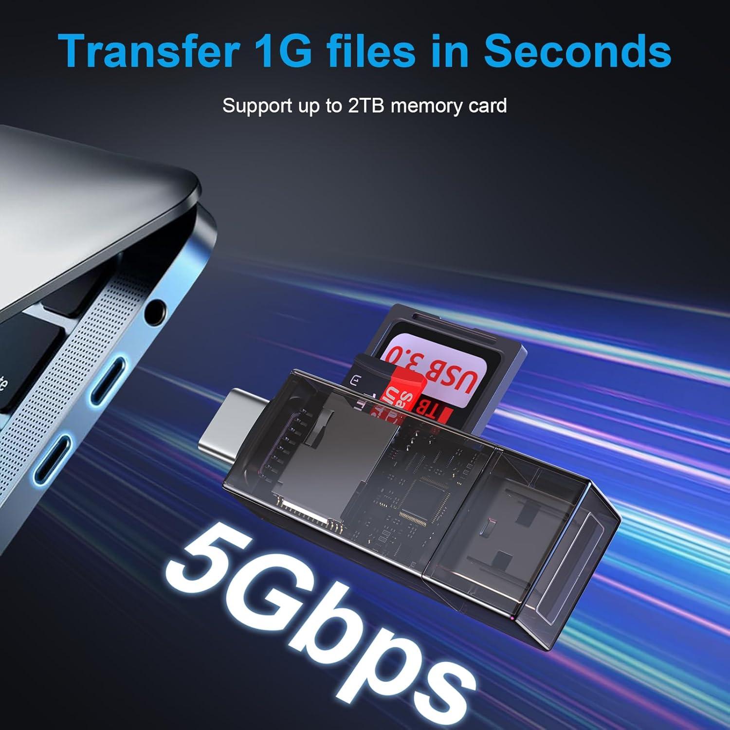 Lector de Tarjetas SD USB C Cebkit Doble Ranura 5 Gbps