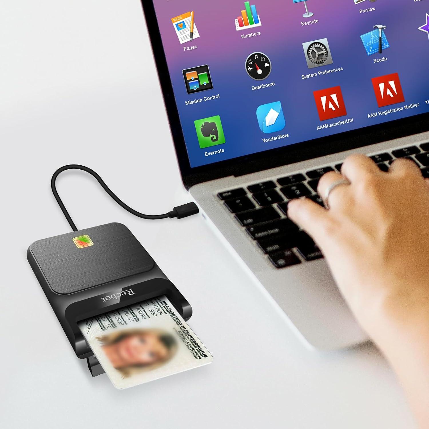 Lector CAC Militar USB-C Recbot 12026-9C Compatible Windows/Mac